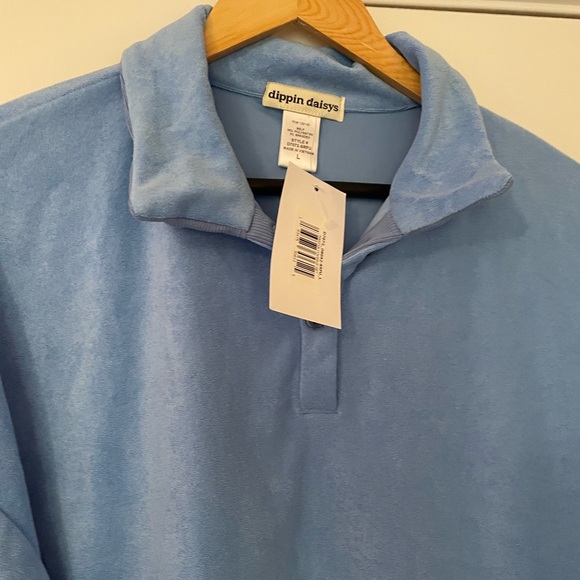 NWT Dippin' Daisy's Light Blue Terrycloth Loungewear Sweater and shorts set - Picture 6 of 7